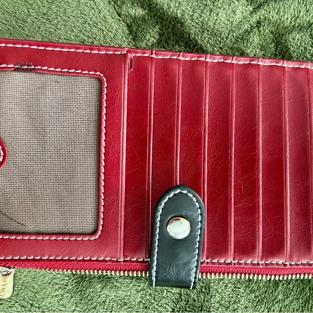 ANDOILT Women's Leather Wallet RFID Blocking Credit Card Holder Zipper Cellphone